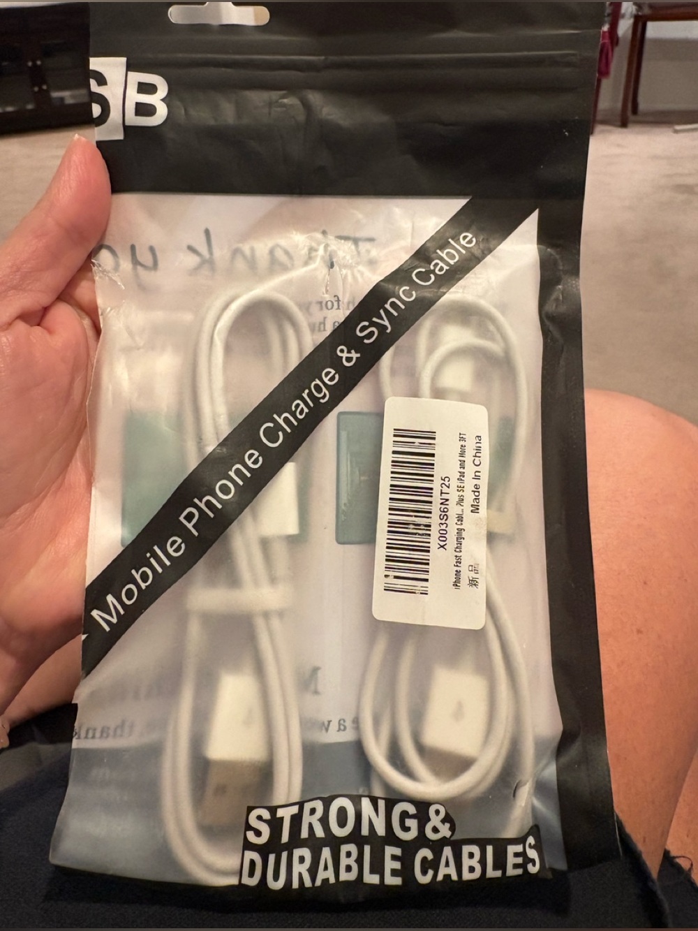White USB Mobile Phone Charging & Sync Cable - (2-Pack)